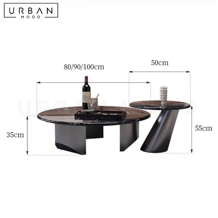 WURZ Modern Sintered Stone Round Coffee Table