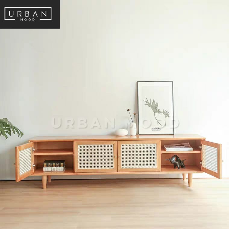 (Ready To Ship) MANGER Vintage Rattan TV Console