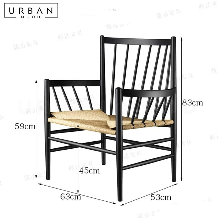 YAZMIN Vintage Solid Wood Leisure Chair
