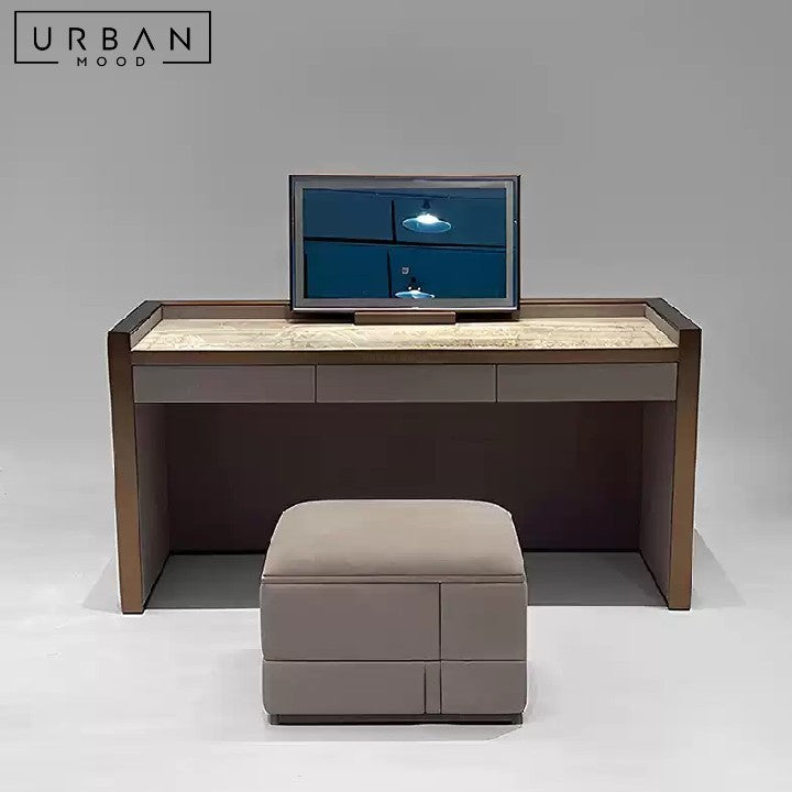 YEONG Modern Leather Vanity Table