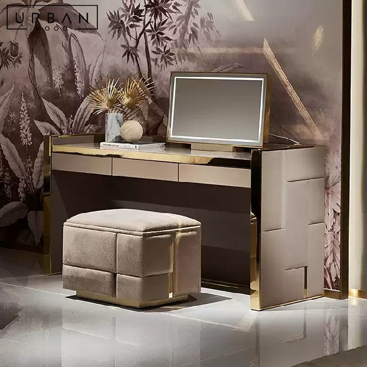 YEONG Modern Leather Vanity Table