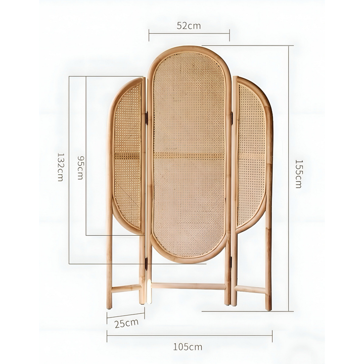 YOVA Rustic Rattan Foldable Partition - Urban Mood Singapore