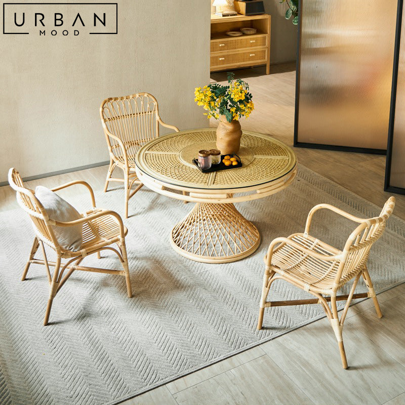 YSMIN Rattan Dining Table & Chairs
