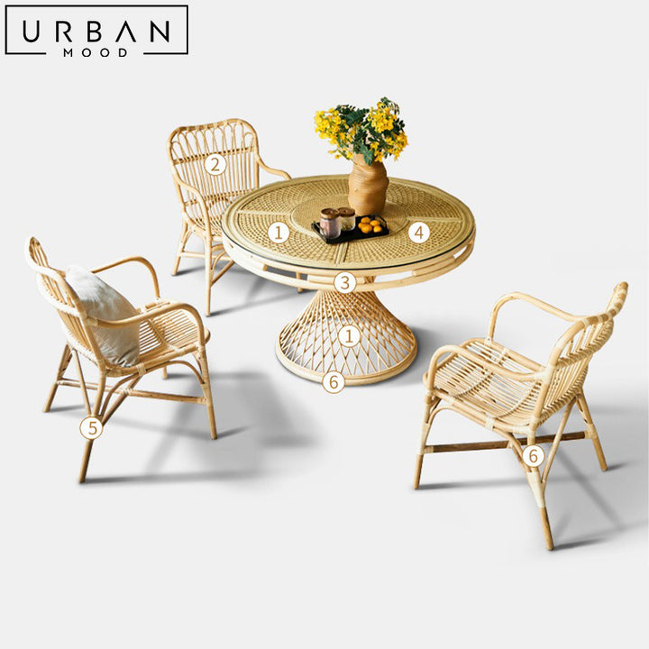 YSMIN Rattan Dining Table & Chairs