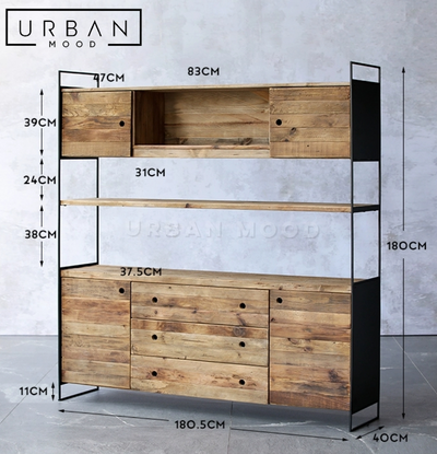 YARD Industrial Solid Wood Shelf
