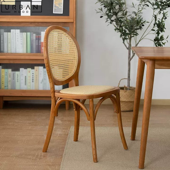 NETTY Rustic Rattan Dining Chair