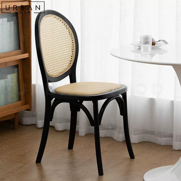 NETTY Rustic Rattan Dining Chair