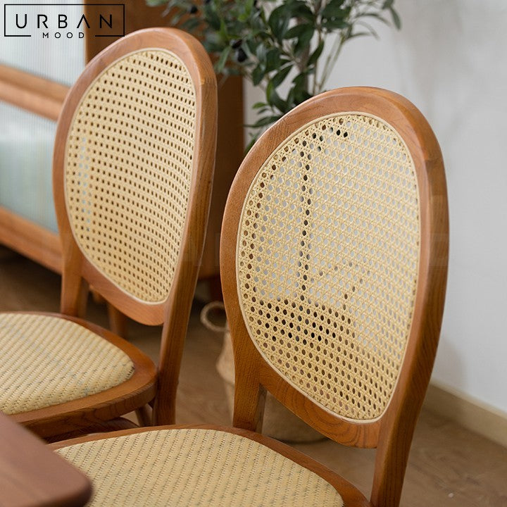 NETTY Rustic Rattan Dining Chair