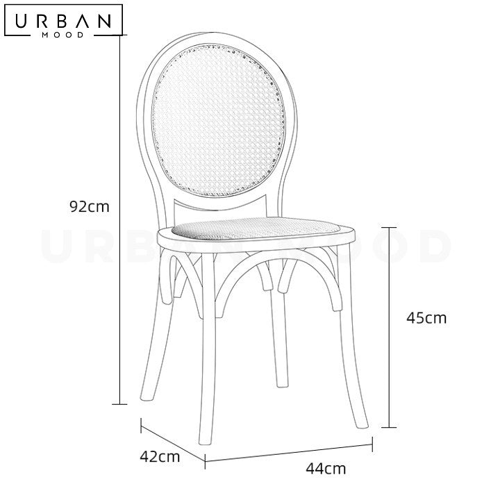 NETTY Rustic Rattan Dining Chair