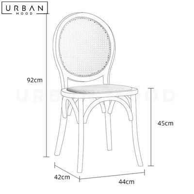 NETTY Rustic Rattan Dining Chair