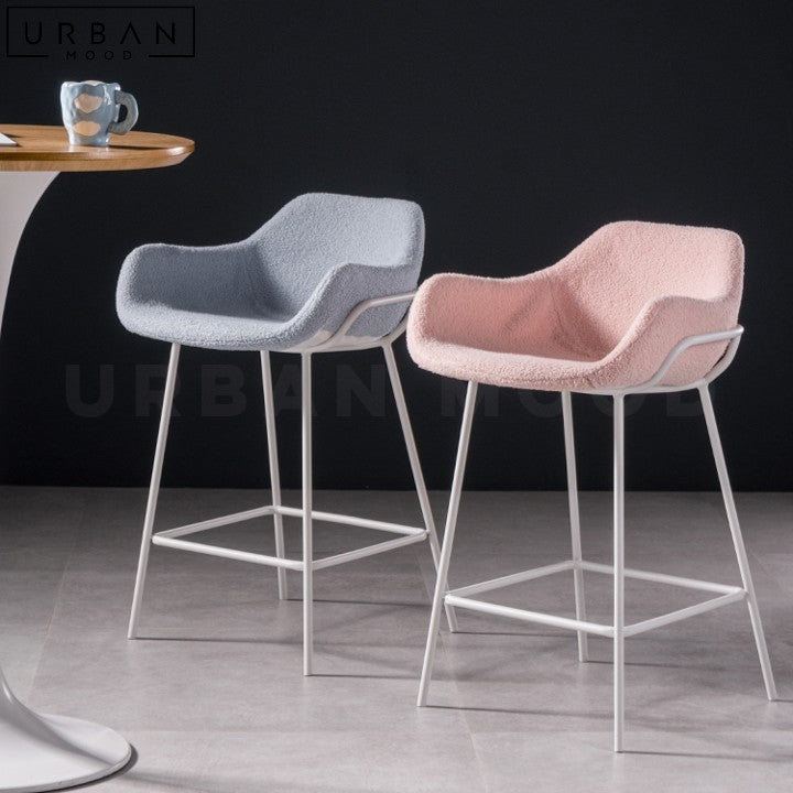 ZAPPY Modern Boucle Bar Stool