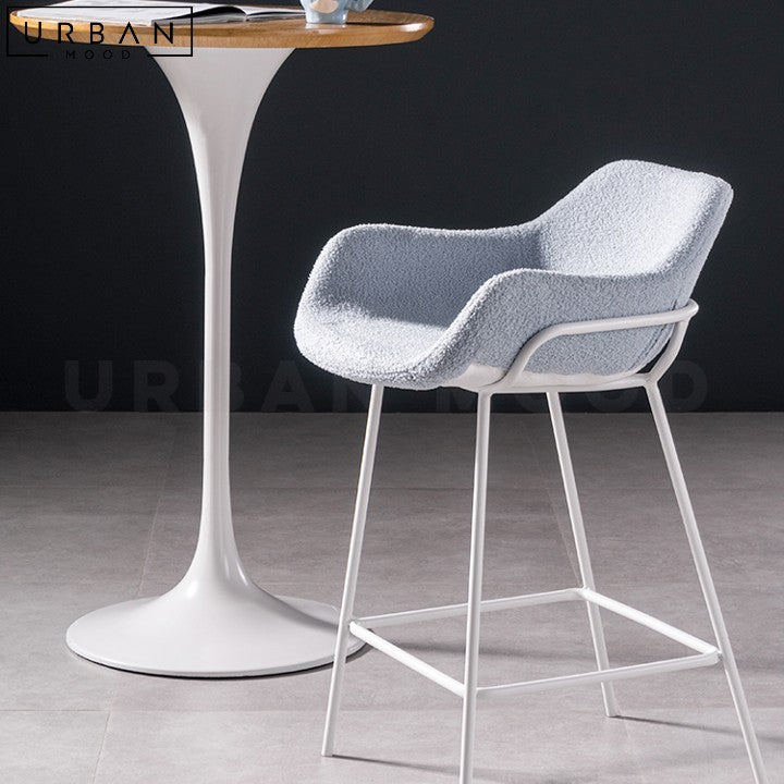 ZAPPY Modern Boucle Bar Stool