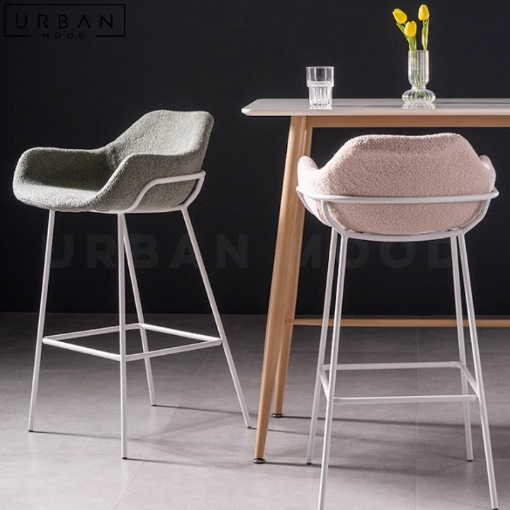 ZAPPY Modern Boucle Bar Stool