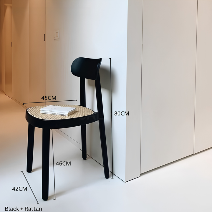 ZAREL Nordic Rattan Dining Chair - Urban Mood Singapore