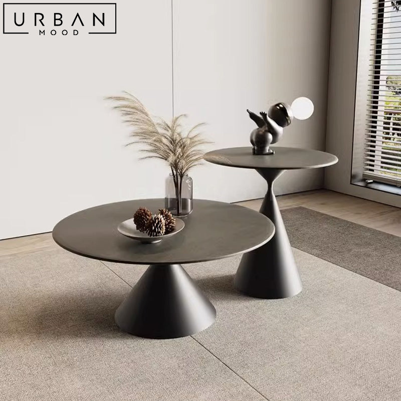 ZATI Modern Sintered Stone Round Coffee Table