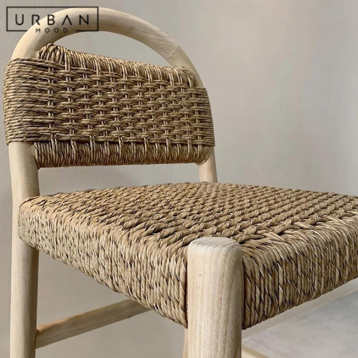 DENKO Rustic Rattan Bar Stool