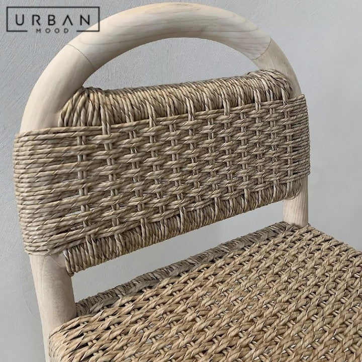 DENKO Rustic Rattan Bar Stool