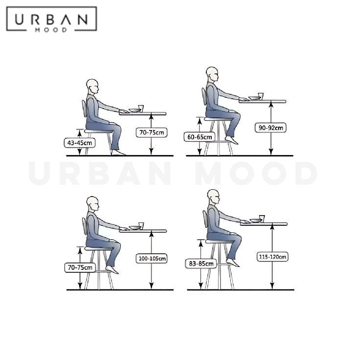 DENKO Rustic Rattan Bar Stool