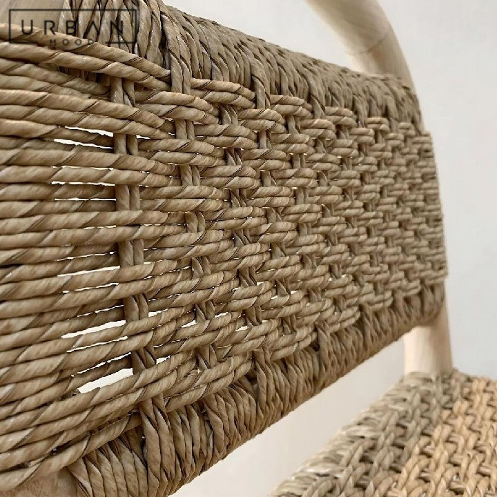 DENKO Rustic Rattan Bar Stool