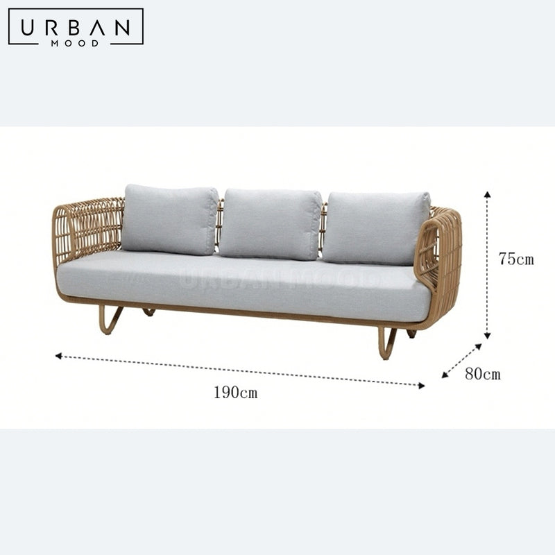 ZENO Modern Outdoor Rattan Sofa