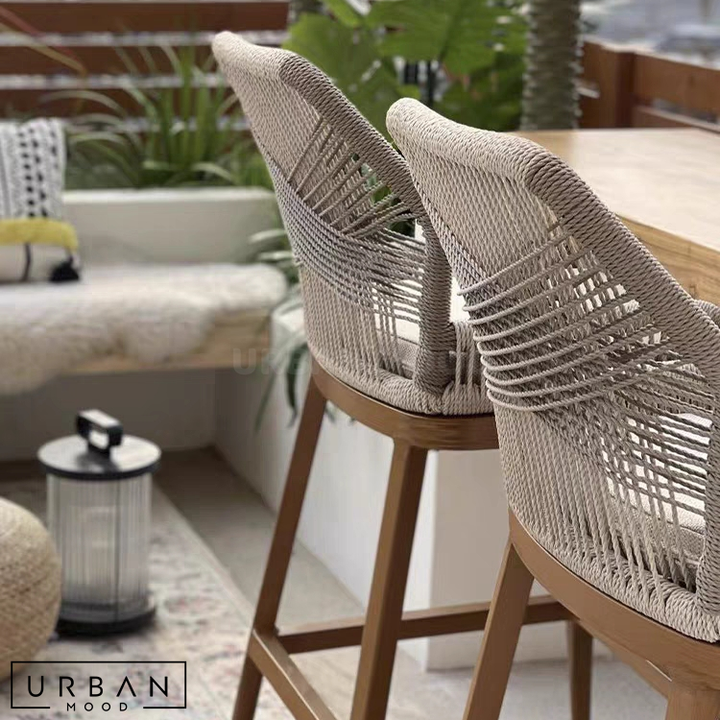 ZEPHYRIS Modern Outdoor Rattan Bar Stool