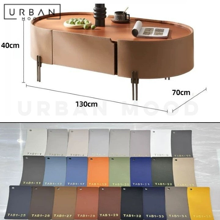 ZEQ Modern Saddle Leather TV Console