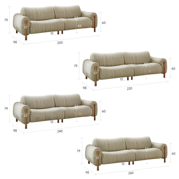 ZEVANI Modern Chenille Fabric Sofa - Urban Mood Singapore