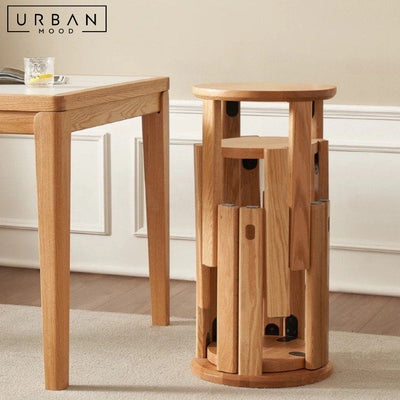 ZHO Scandinavian Solid Wood Stackable Side Table Stool