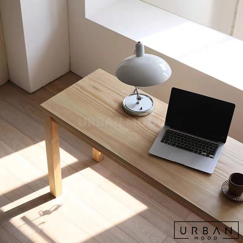 ZONAL Japandi Solid Wood Study Table