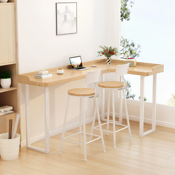 ZORIN Modern Solid Wood L Shaped Bar Table - Urban Mood Singapore
