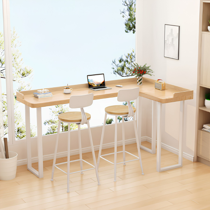 ZORIN Modern Solid Wood L Shaped Bar Table - Urban Mood Singapore