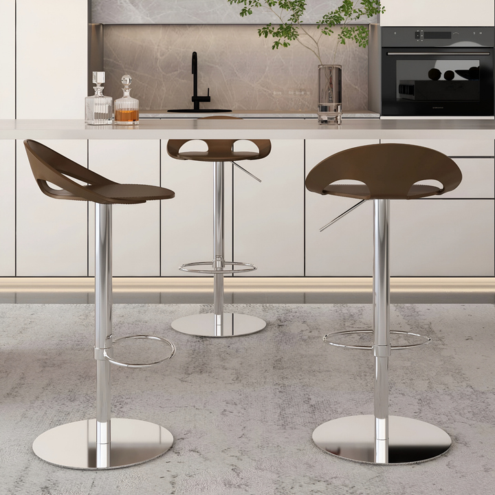 ZORYN Modern Leather Adjustable Bar Stool - Urban Mood Singapore
