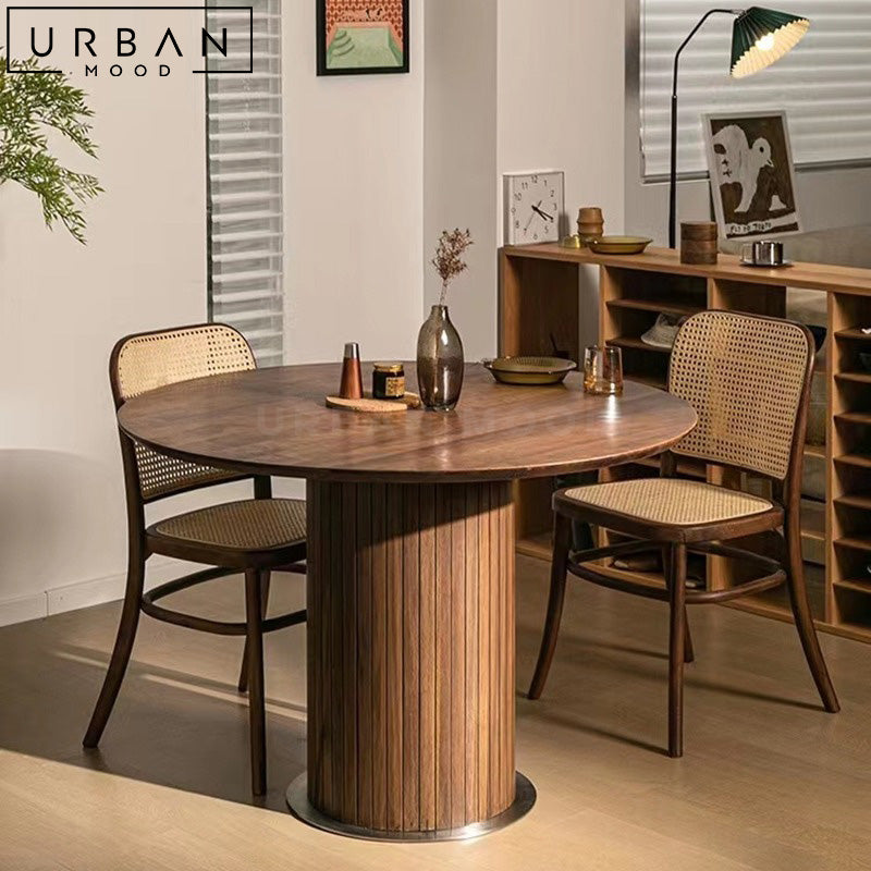 ZURI Japandi Solid Wood Round Dining Table