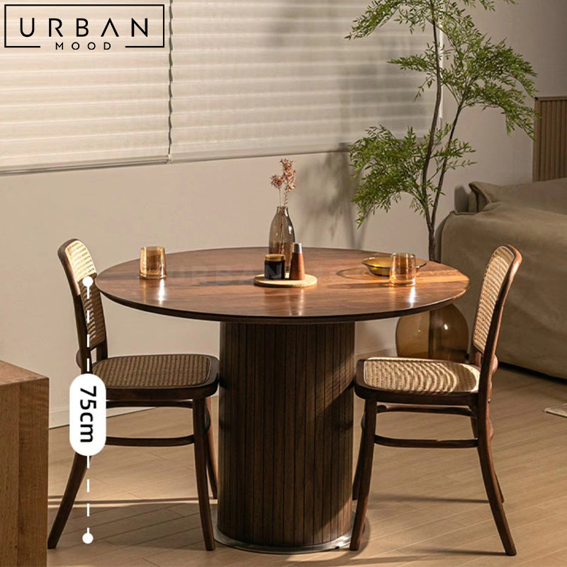 ZURI Japandi Solid Wood Round Dining Table