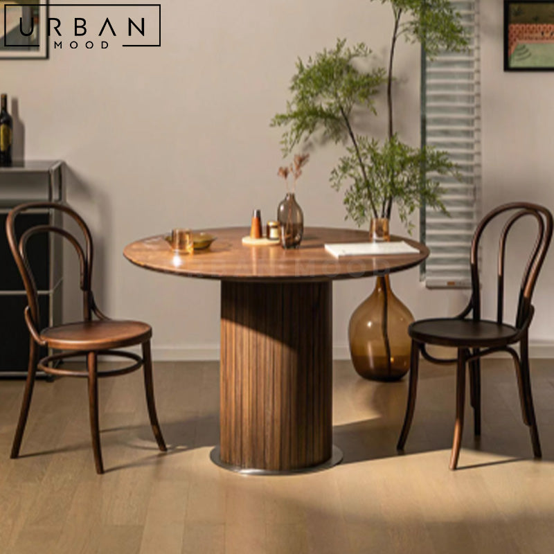 ZURI Japandi Solid Wood Round Dining Table