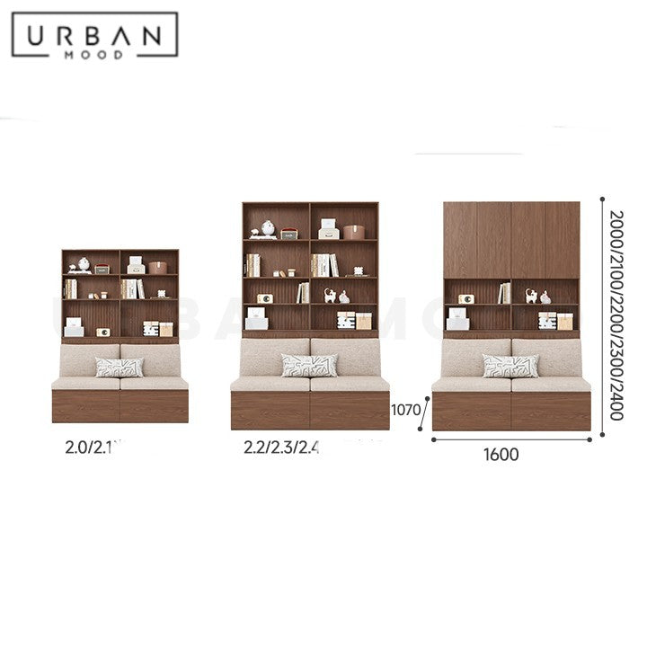 ZWAN Modern Solid Wood Display Cabinet Ottoman