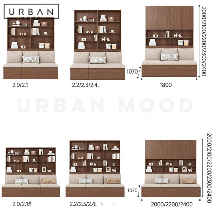 ZWAN Modern Solid Wood Display Cabinet Ottoman