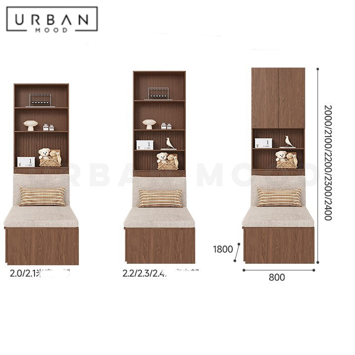 ZWAN Modern Solid Wood Display Cabinet Ottoman