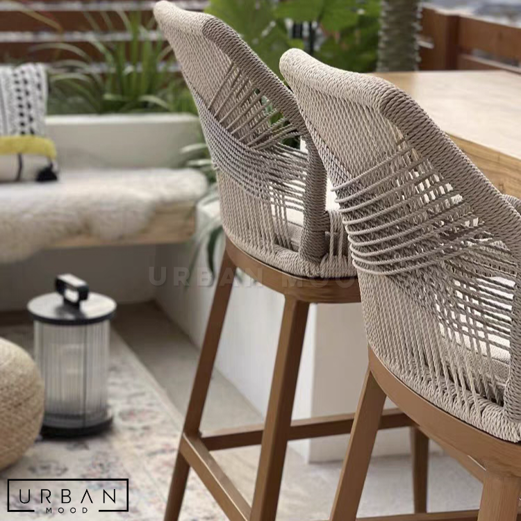 ZEPHYRIS Modern Outdoor Rattan Bar Stool