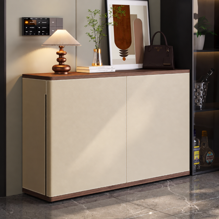 PELLE Modern Saddle Leather Shoe Cabinet - Cassa Haus Singapore