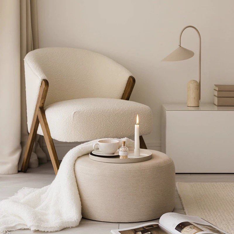 PIKO Modern Boucle Lounge Chair - Cassa Haus Singapore