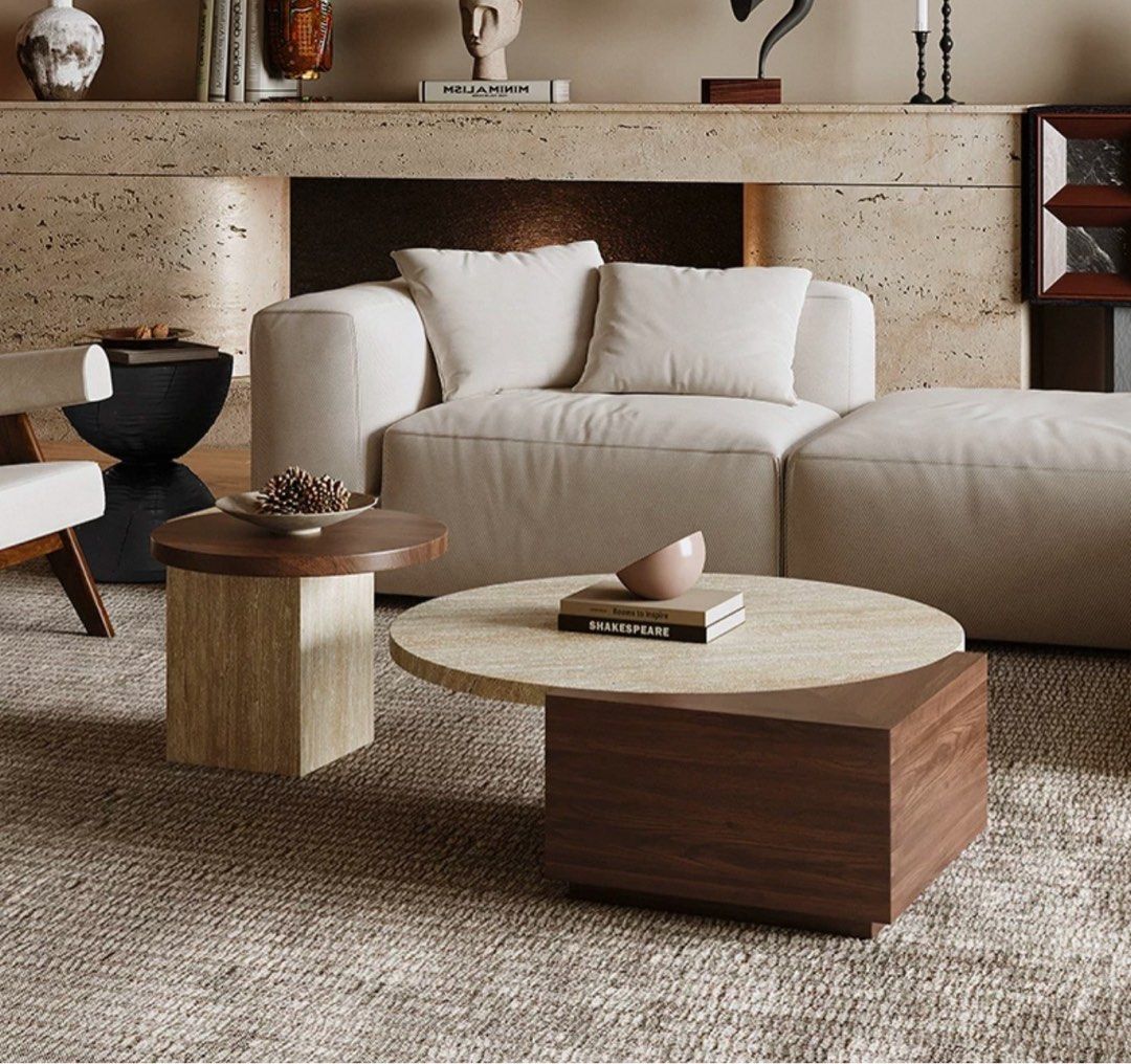 SAROV Modern Travertine Coffee Tables - Cassa Haus Singapore