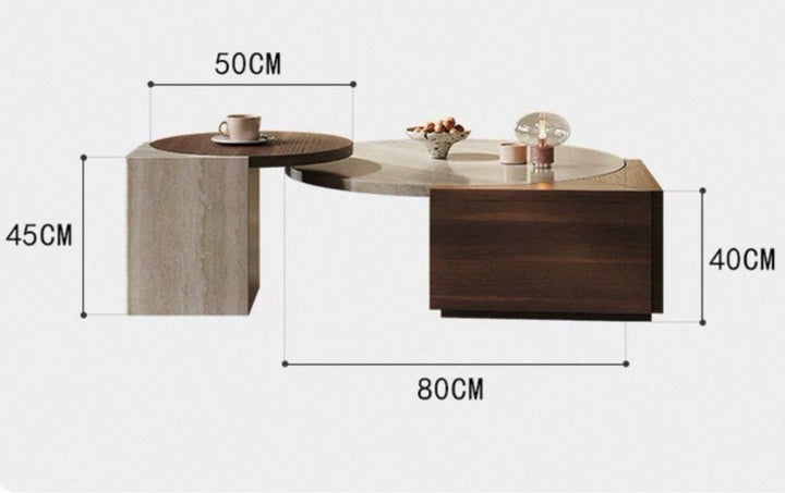 SAROV Modern Travertine Coffee Tables - Cassa Haus Singapore