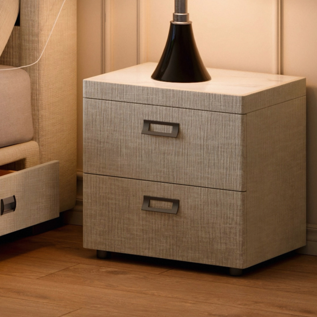RAVIEN Modern Scratch Proof Fabric Storage Bedframe - Cassa Haus Singapore