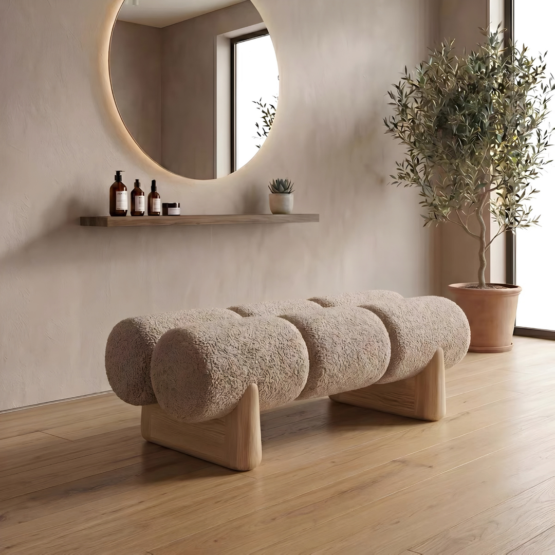 LOREVIA Modern Boucle Bench - Cassa Haus Singapore