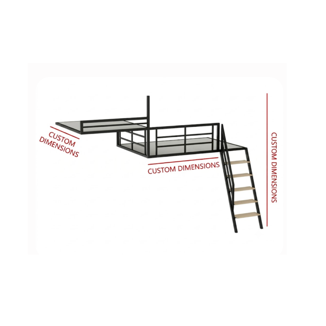 HIKO Modern Loft Bedframe With Storage - Cassa Haus Singapore