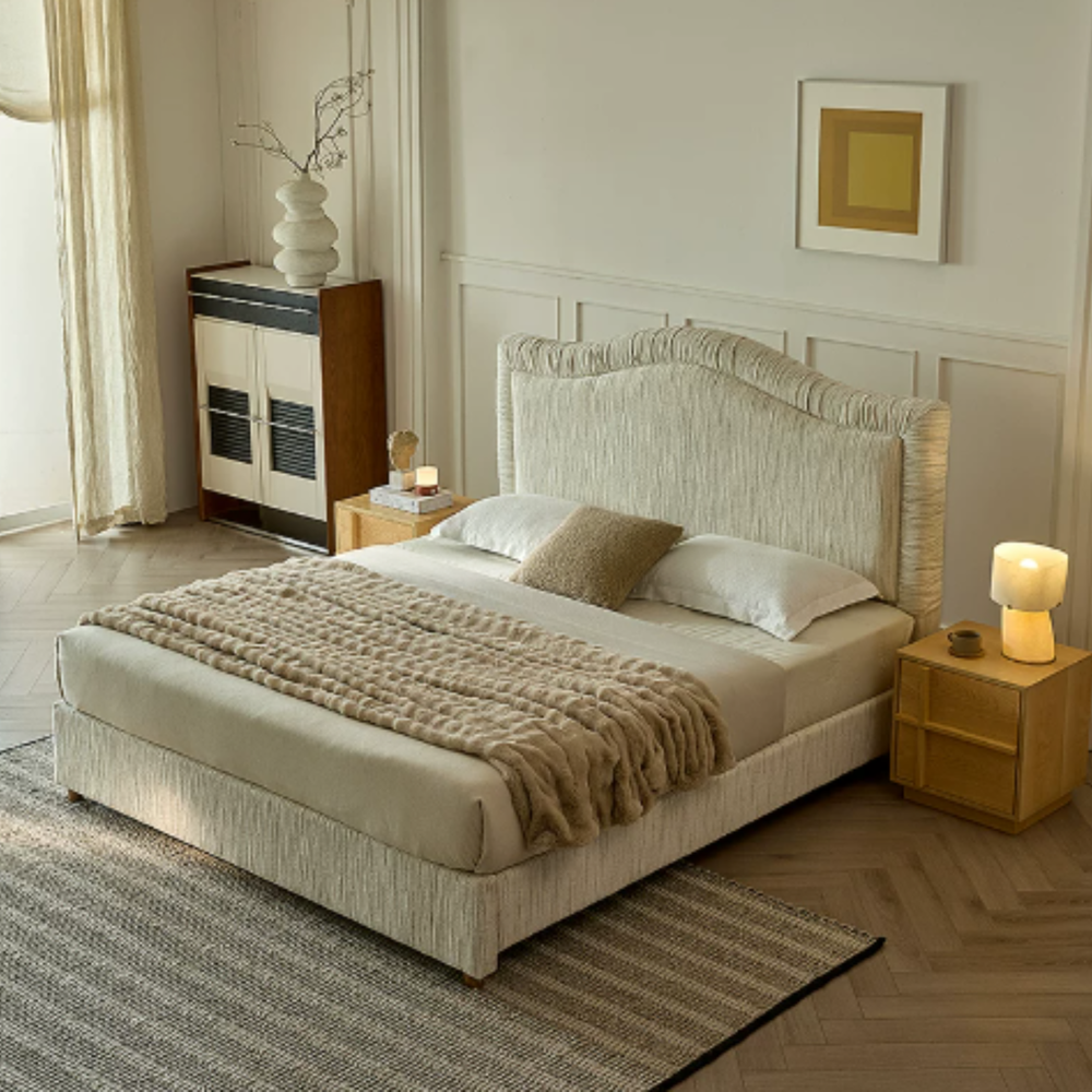 MARVENA Modern Fabric Bedframe - Cassa Haus Singapore