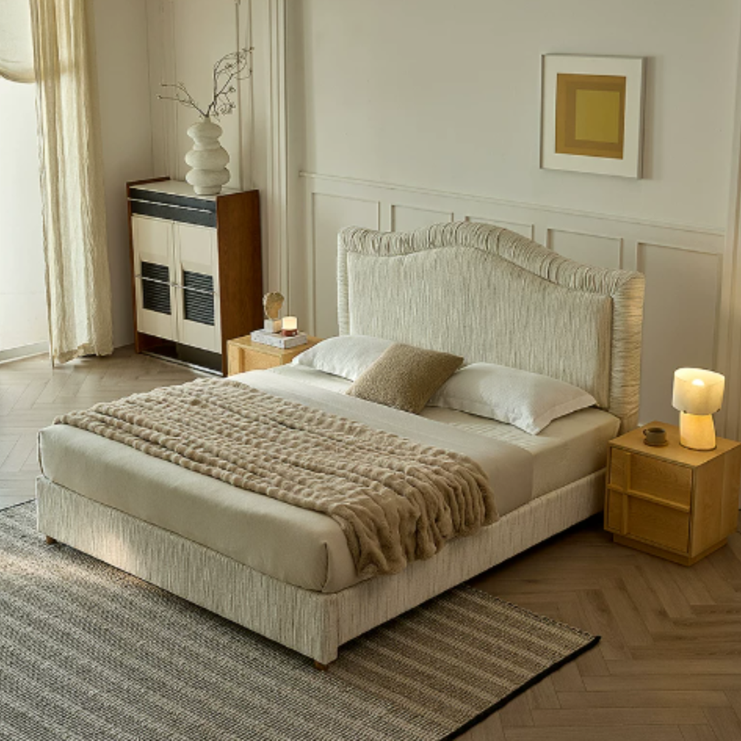MARVENA Modern Fabric Bedframe - Cassa Haus Singapore