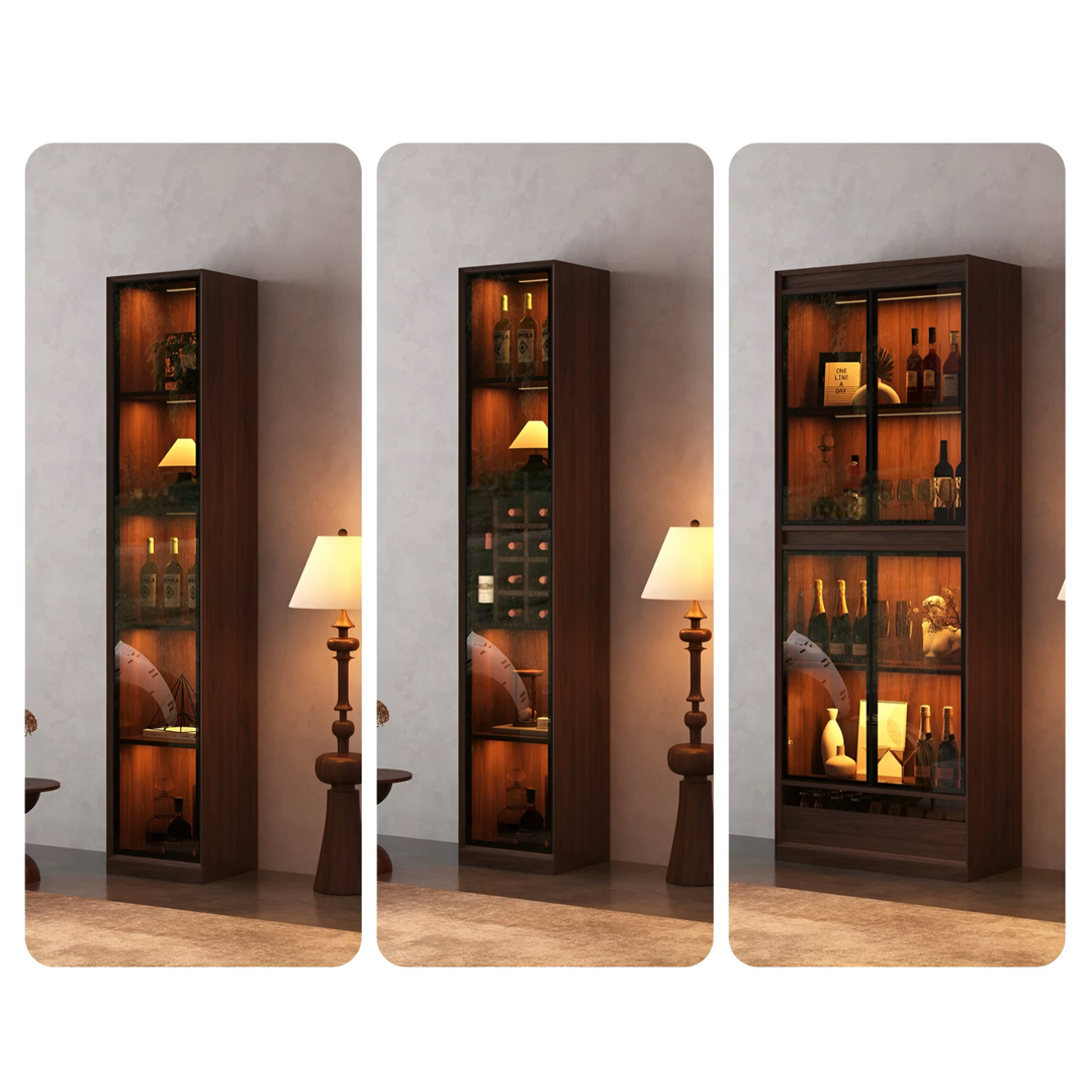 MONTIVO Rustic Wine Display Cabinet - Cassa Haus Singapore
