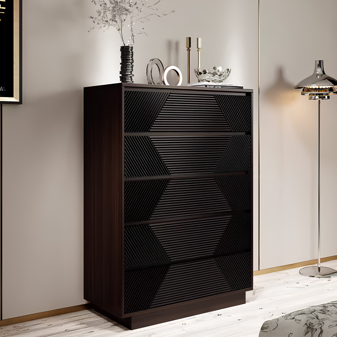 VETTORE Modern Solid Wood Chest of Drawers - Cassa Haus Singapore